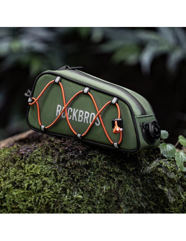 Torba rowerowa rockbros tl004 road to sky 0,7 l na ramę wodoodporna - zielona