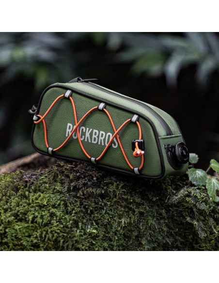 Torba rowerowa rockbros tl004 road to sky 0,7 l na ramę wodoodporna - zielona