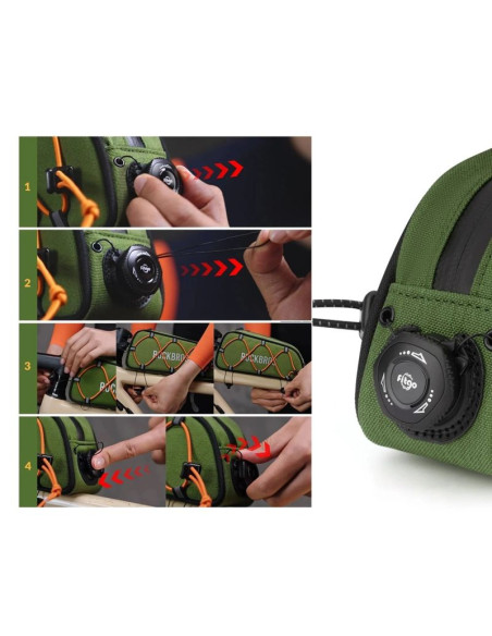 Torba rowerowa rockbros tl004 road to sky 0,7 l na ramę wodoodporna - zielona