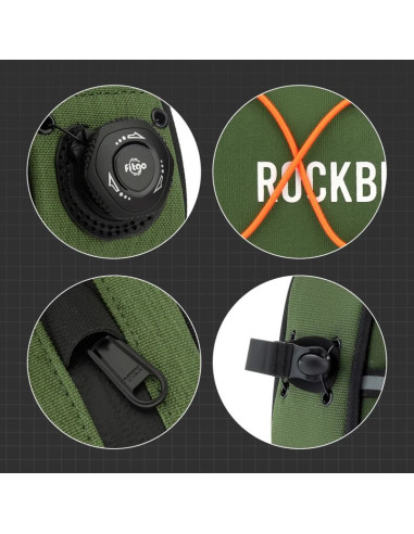 Torba rowerowa rockbros tl004 road to sky 0,7 l na ramę wodoodporna - zielona