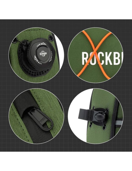 Torba rowerowa rockbros tl004 road to sky 0,7 l na ramę wodoodporna - zielona