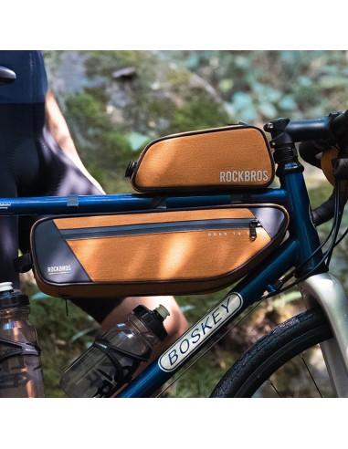 Torba rowerowa rockbros tl004 road to sky 0,7 l na ramę wodoodporna - pomarańczowa