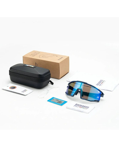 Okulary rowerowe rockbros sp258 road to sky polaryzacyjne niebieskie soczewki - granatowe