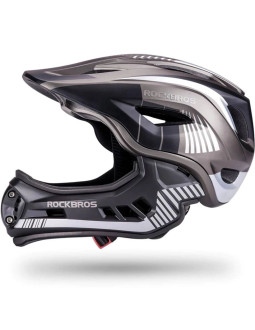 Kask rowerowy rockbros tt-32sbtg-m dziecięcy z odpinaną szczęką rozmiar m - szary 2