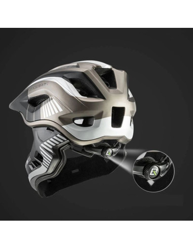 Kask rowerowy rockbros tt-32sbtg-m dziecięcy z odpinaną szczęką rozmiar m - szary