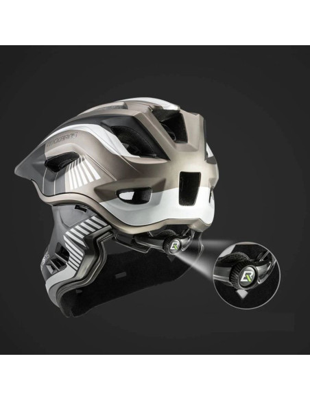 Kask rowerowy rockbros tt-32sbtg-m dziecięcy z odpinaną szczęką rozmiar m - szary