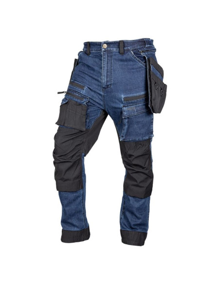 Spodnie robocze denim wzmocnienia cordura, granatowe, roz. m