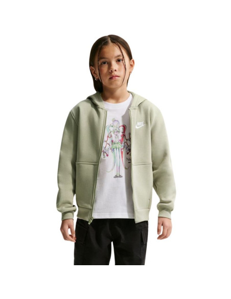 Bluza dla dzieci nike sportswear club fleece jasnozielona fd3004 304   xl