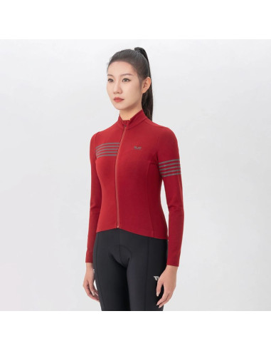 Koszulka kolarska damska rockbros ypw065 tvi na długi rękaw jesień/zima l - czerwona