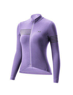 Koszulka kolarska damska rockbros ypw065 tvi na długi rękaw jesień/zima l - fioletowa