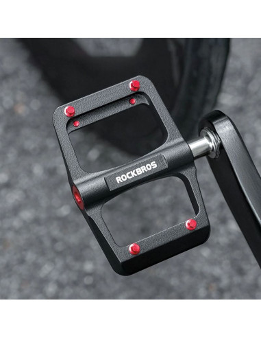 Pedały rowerowe rockbros bp2603 platformowe z tytanową osią i łożyskami ze stopu magnezu - czarne
