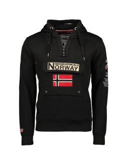 Bluza sportowa męska geographical norway gymclass black db men 100 z kapturem czarna (wu4185h-gn-black)