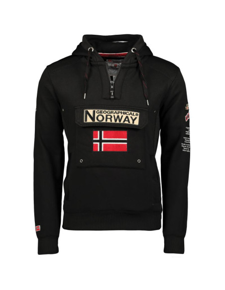 Bluza sportowa męska geographical norway gymclass black db men 100 z kapturem czarna (wu4185h-gn-black)