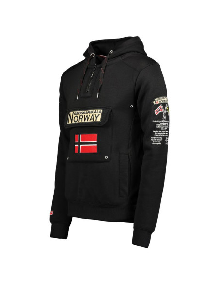 Bluza sportowa męska geographical norway gymclass black db men 100 z kapturem czarna (wu4185h-gn-black)