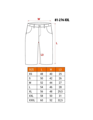 Krótkie spodenki premium, 62% bawełna, 35% poliester, 3% elastan, rozmiar xxl