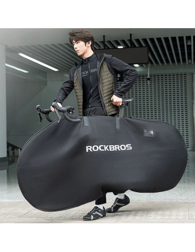 Pokrowiec elastyczny rockbros d002 torba transportowa na rowery szosowe i górskie 26" - czarny