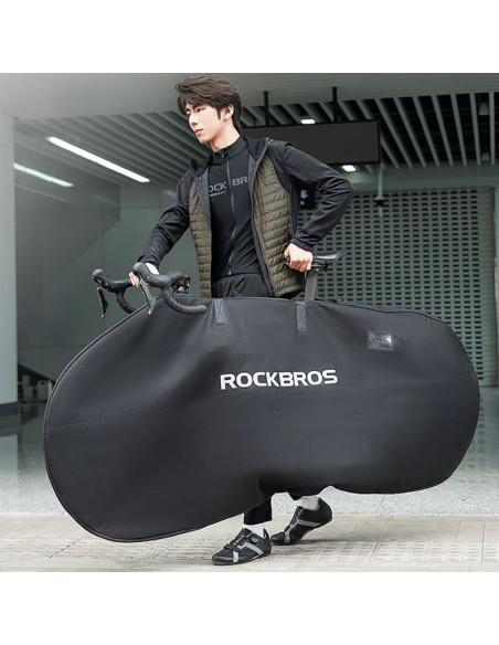 Pokrowiec elastyczny rockbros d002 torba transportowa na rowery szosowe i górskie 26" - czarny
