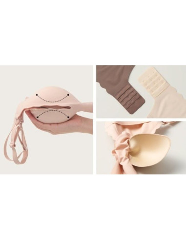 Momcozy yn46 bezszwowy biustonosz do karmienia floral support cielisty s