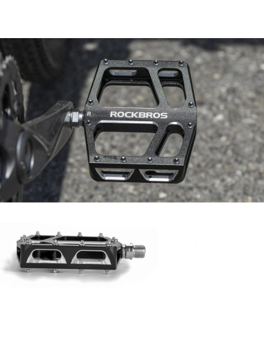 Pedały rowerowe rockbros k399-bk platformowe szerokie - czarne