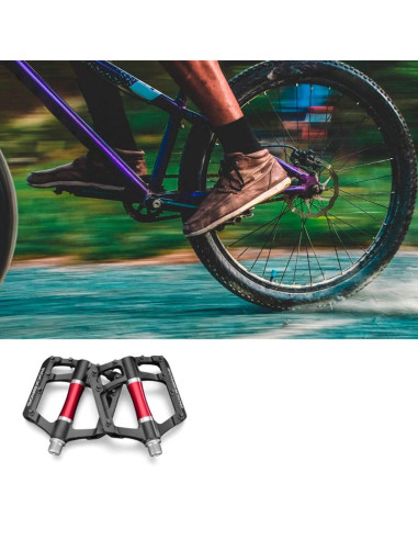 Pedały rowerowe rockbros 2020-12cbk platformowe aluminiowe - czarne