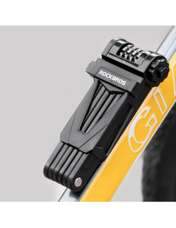 Zapięcie rowerowe rockbros lfcxr0085 składane z szyfrem - czarne 2