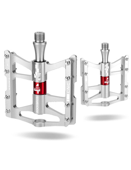 Pedały rowerowe rockbros jt410 4.10 4 łożyska - srebrne