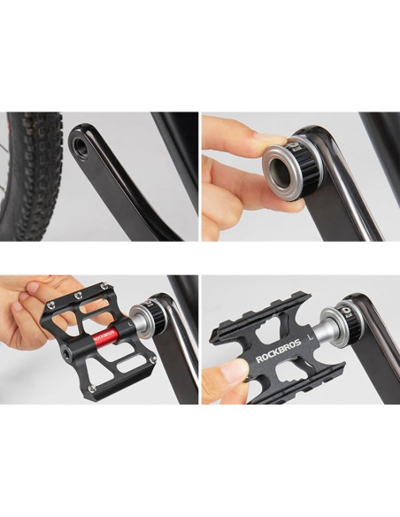 Pedały rowerowe rockbros k3462f-bk odłączane z szybkozłączem - czarne