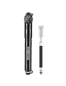 Pompka rowerowa rockbros hq-67a-l03 bk z manometrem - czarna