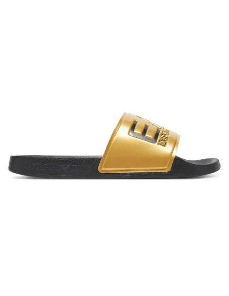 Męskie klapki sportowe emporio armani ea7 czarny/złoty - 7x000108-af15118-mz097