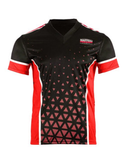 Koszulka v-neck do point-fightingu masters "combat junior" czarno-czerwona (wako approved)