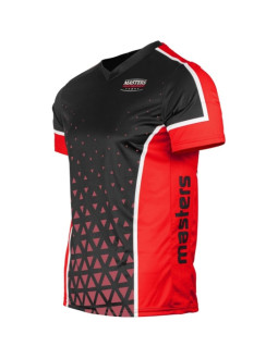 Koszulka v-neck do point-fightingu masters "combat junior" czarno-czerwona (wako approved) 2