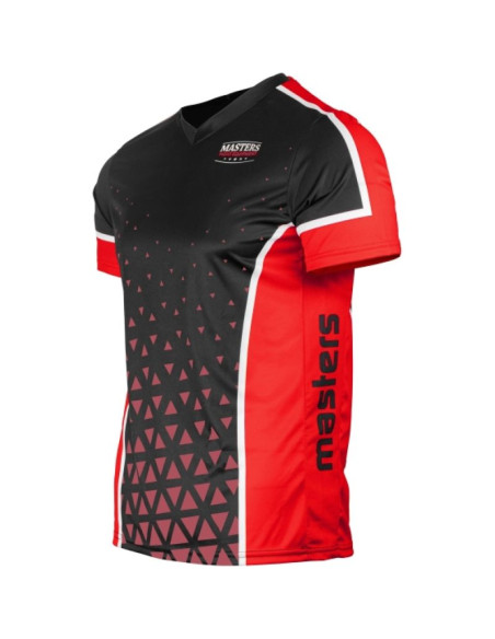 Koszulka v-neck do point-fightingu masters "combat junior" czarno-czerwona (wako approved)