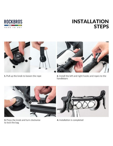 Rockbros torba rowerowa na kierownicę tl002 czarna