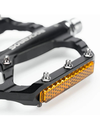 Pedały rowerowe rockbros c700 platformowe odblaskowe aluminiowe - czarne