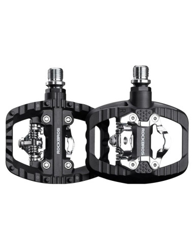 Pedały rowerowe rockbros pd303 platformowe half-lock - czarne