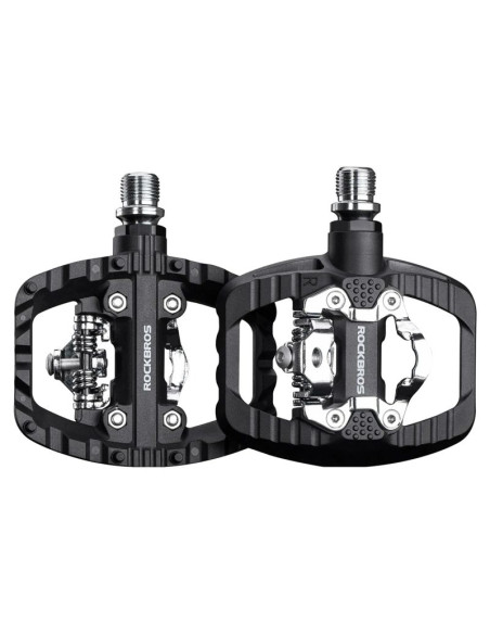 Pedały rowerowe rockbros pd303 platformowe half-lock - czarne