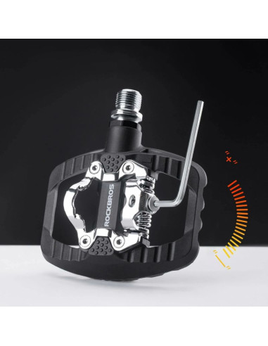Pedały rowerowe rockbros pd303 platformowe half-lock - czarne