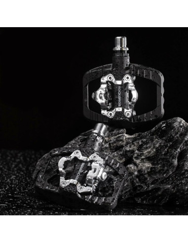 Pedały rowerowe rockbros pd303 platformowe half-lock - czarne