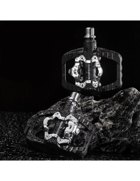 Pedały rowerowe rockbros pd303 platformowe half-lock - czarne