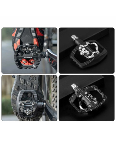 Pedały rowerowe rockbros pd303 platformowe half-lock - czarne