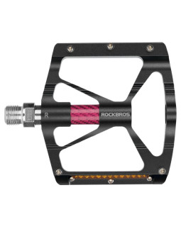 Pedały rowerowe rockbros k307pt aluminiowe odblaskowe platformowe - czarne 2