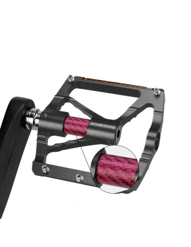 Pedały rowerowe rockbros k307pt aluminiowe odblaskowe platformowe - czarne