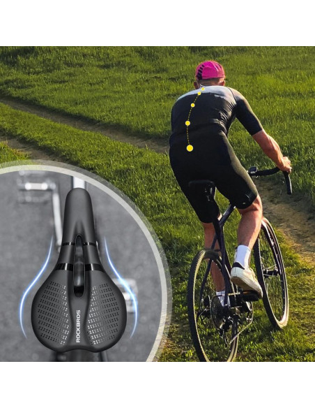 Siodełko rowerowe rockbros 8182 miejskie komfortowe anatomiczne - czarne