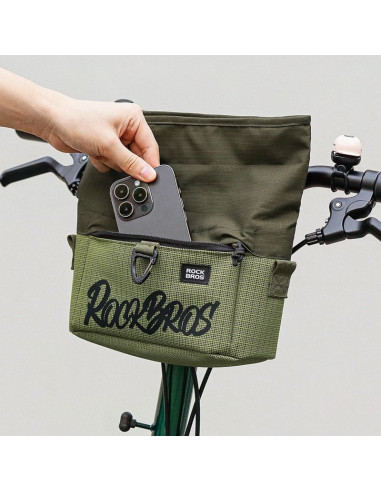 Torba rowerowa rockbros w020-1 na kierownicę składana - zielona