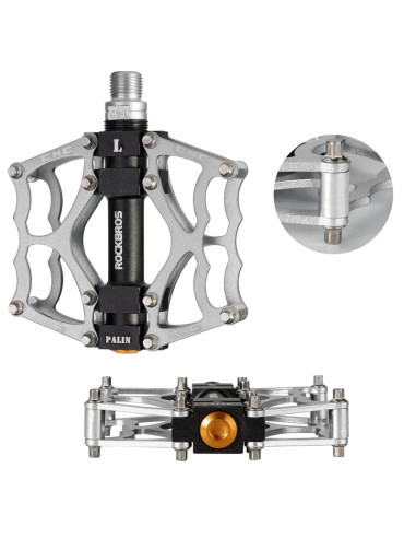 Pedały rowerowe rockbros jt201012ls 2010-12l aluminiowe platformowe - srebrne