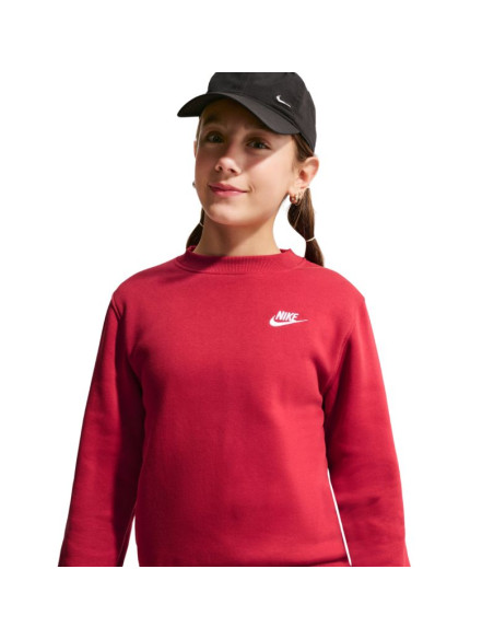Bluza dla dzieci nike sportswear club fleece czerwona fd3006 608