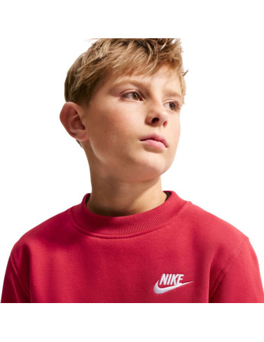 Bluza dla dzieci nike sportswear club fleece czerwona fd3006 608