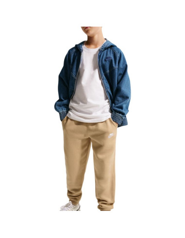 Spodnie dla dzieci nike sportswear club fleece beżowe fd3008 286