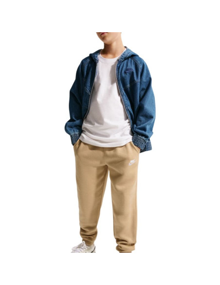 Spodnie dla dzieci nike sportswear club fleece beżowe fd3008 286
