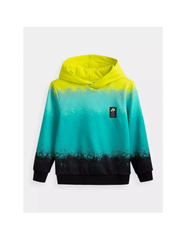 Bluza chłopięca bawełniana z kapturem 4f 4fjwss26tswsm3184-90a